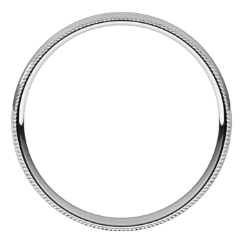 Lightweight Milgrain Comfort Fit Half Round Band