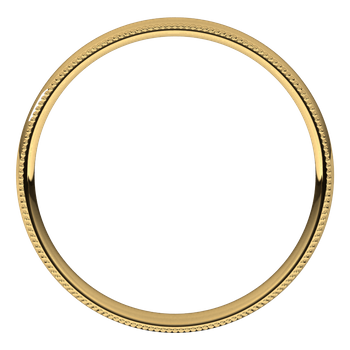 Lightweight Milgrain Comfort Fit Half Round Band