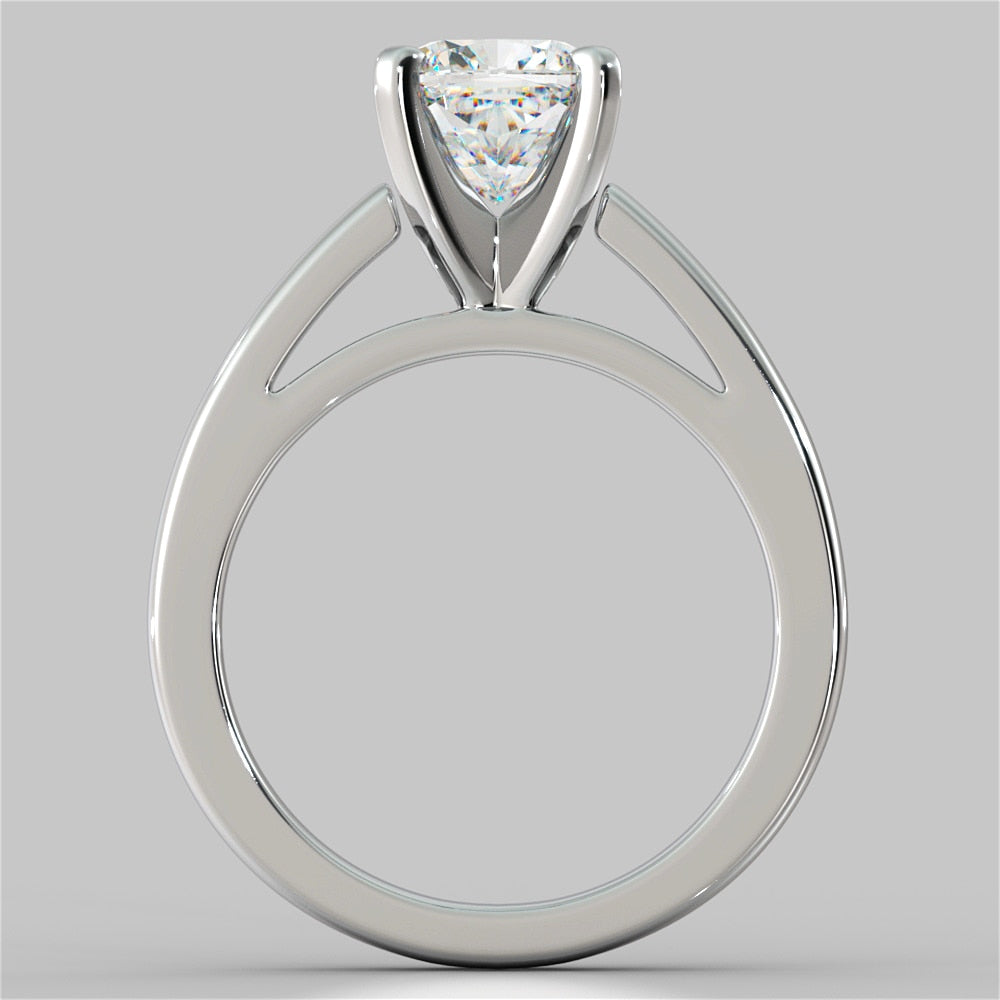 Cushion Cut Cathedral Style Engagement Ring