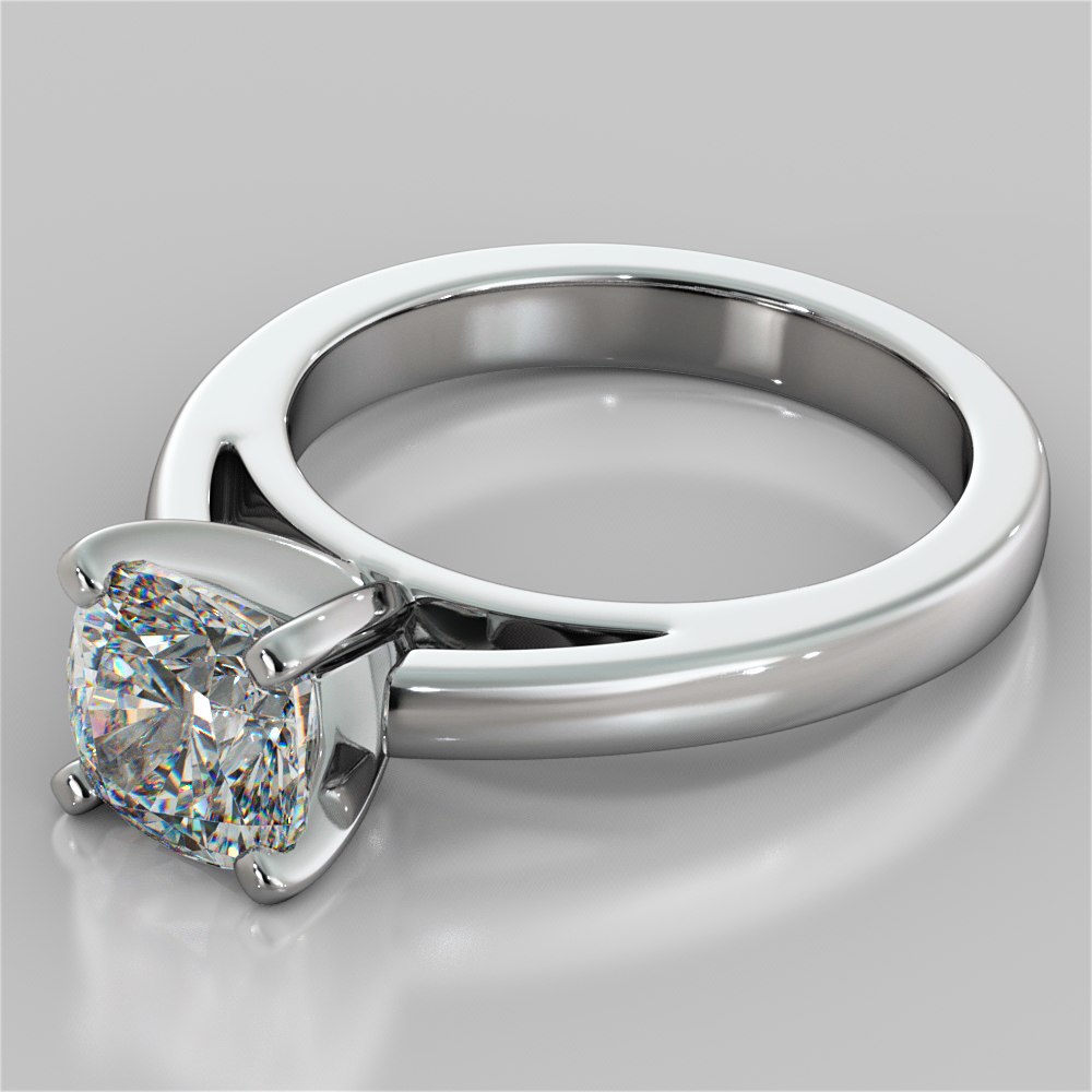 Lab Grown Diamond Cushion Cut Cathedral Style Engagement Ring