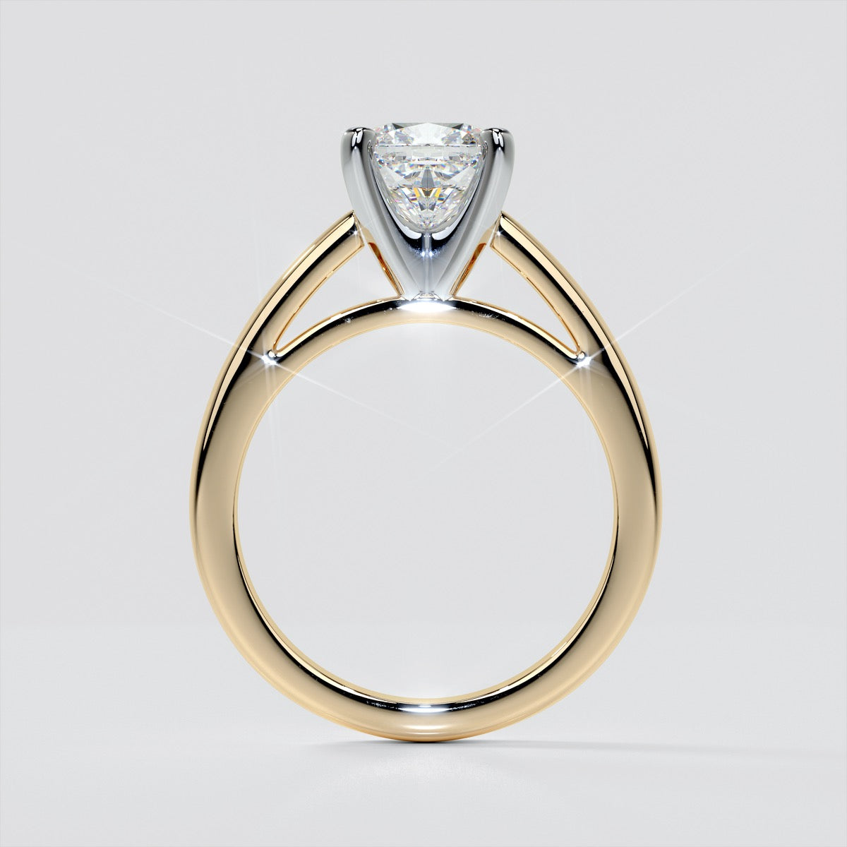 Lab Grown Diamond Cushion Cut Cathedral Style Engagement Ring