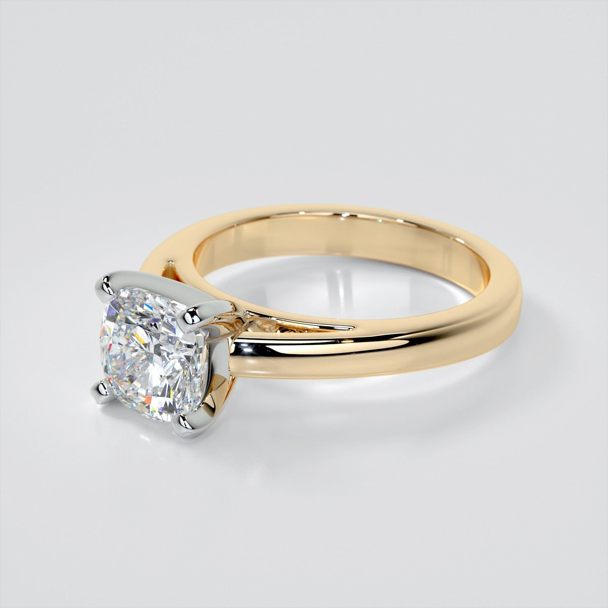 Cushion Cut Cathedral Style Engagement Ring