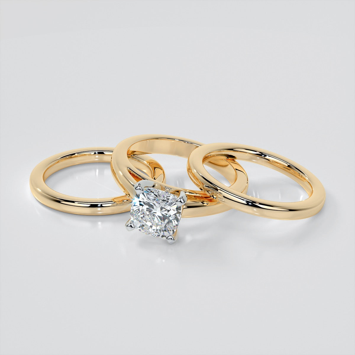 Cushion Cut Cathedral Style Engagement Ring