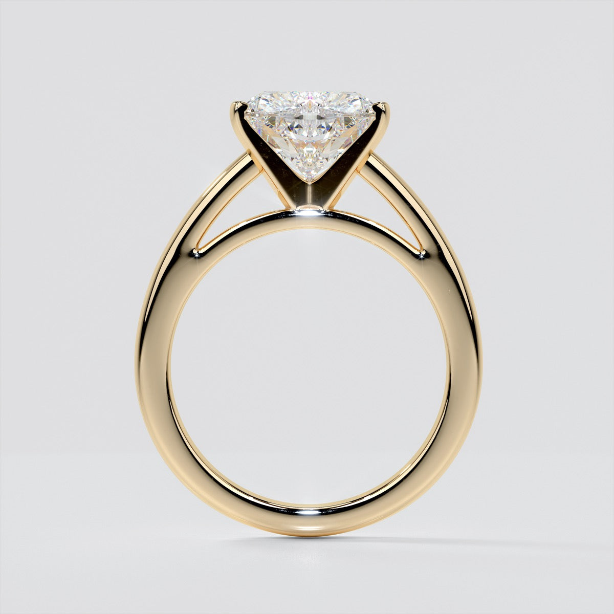 Lab Grown Diamond Heart Cut Cathedral Style Engagement Ring