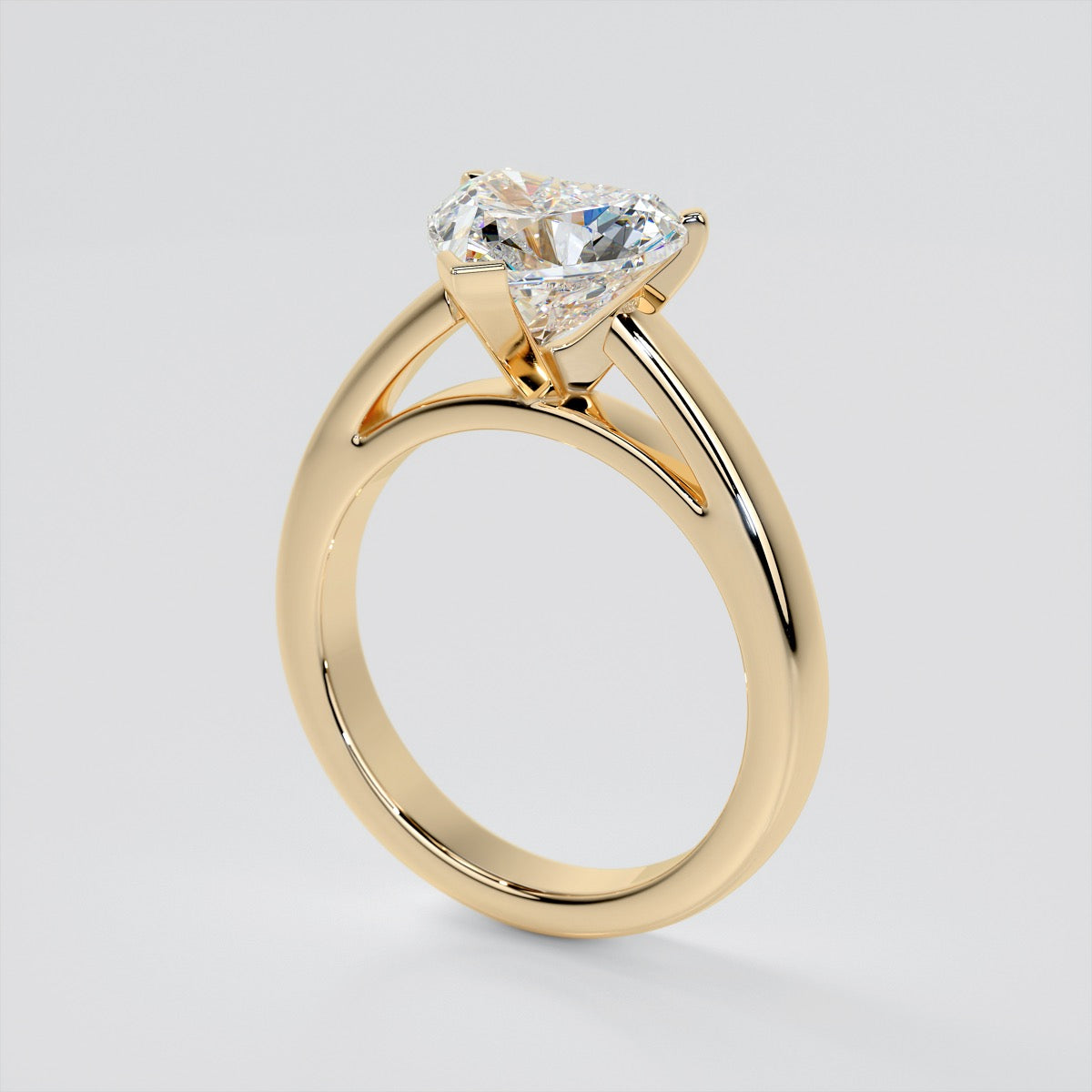 Heart Cut Cathedral Style Engagement Ring