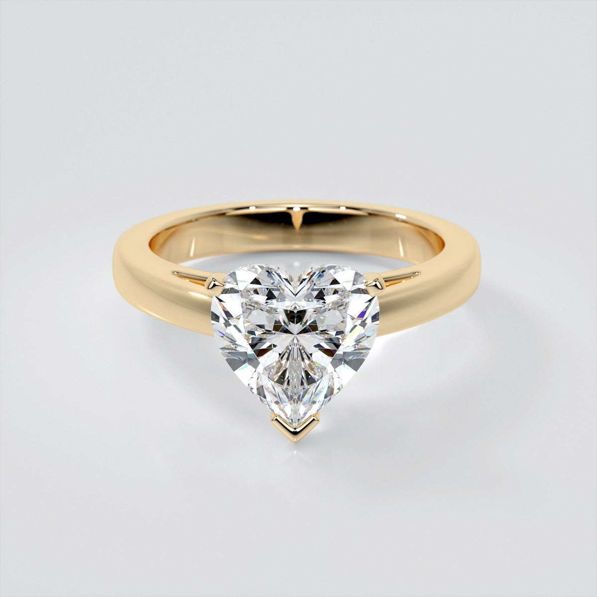 Lab Grown Diamond Heart Cut Cathedral Style Engagement Ring