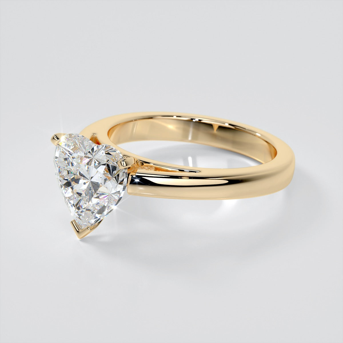 Lab Grown Diamond Heart Cut Cathedral Style Engagement Ring