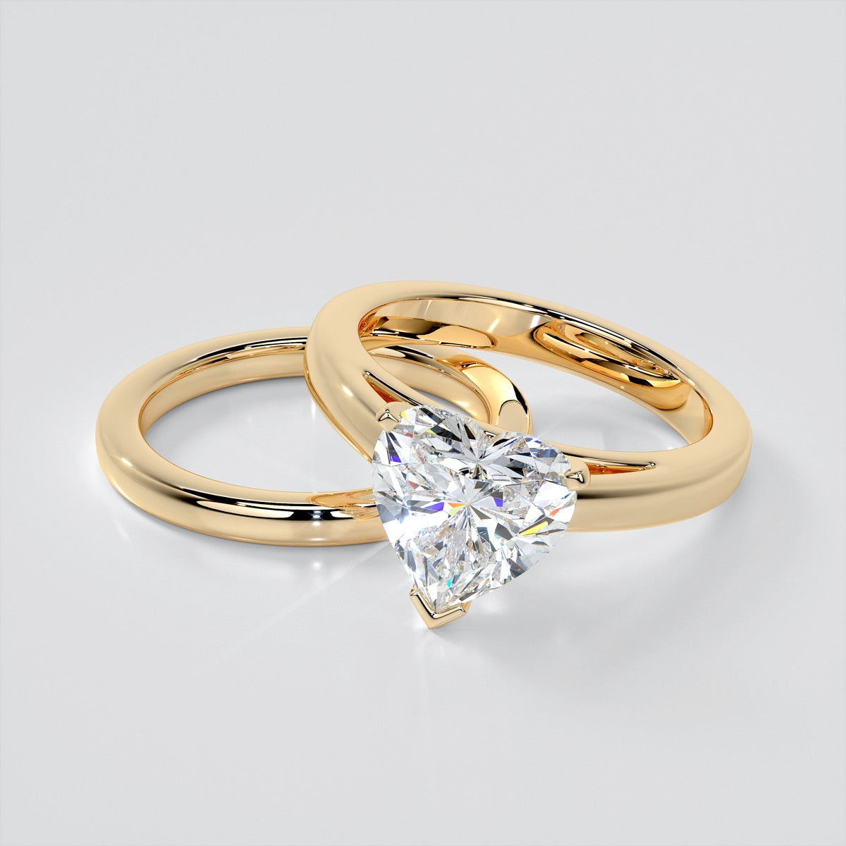 Heart Cut Cathedral Style Engagement Ring