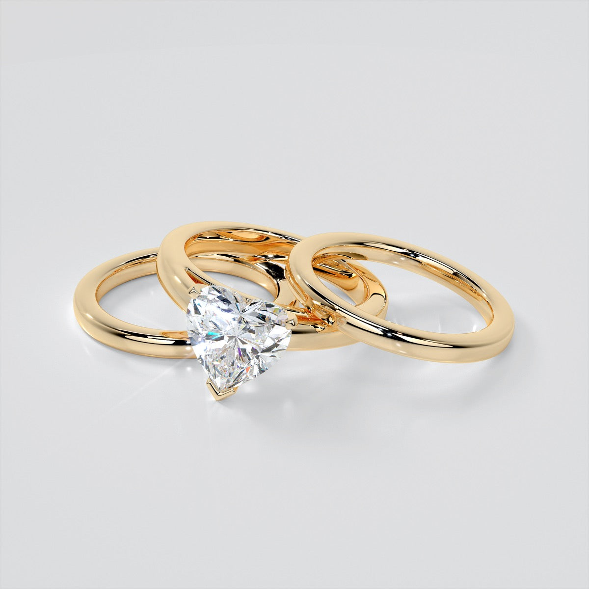 Heart Cut Cathedral Style Engagement Ring