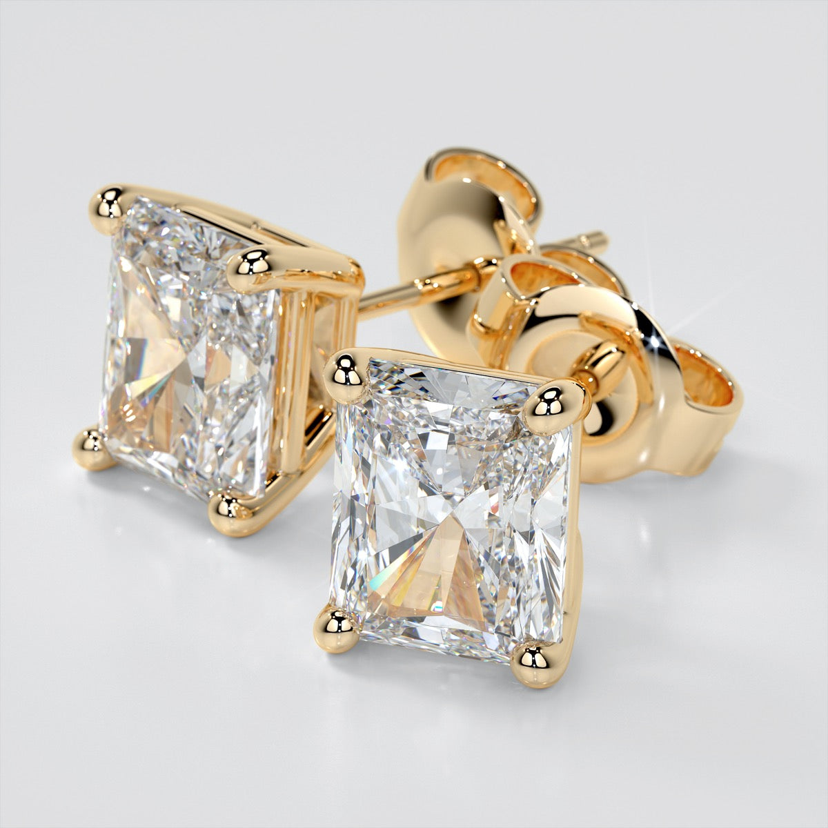 Lab Grown Diamond Radiant Cut Stud Earring – Sold as a Pair