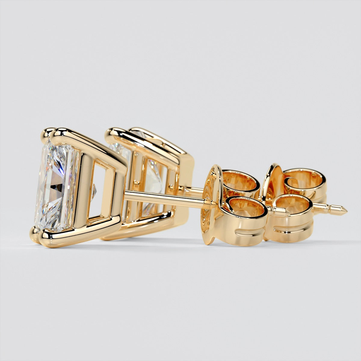 Radiant Cut Stud Earrings