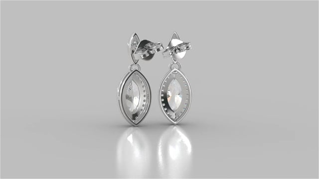 Marquise Cut Drop Style with Embellished Bail Earrings