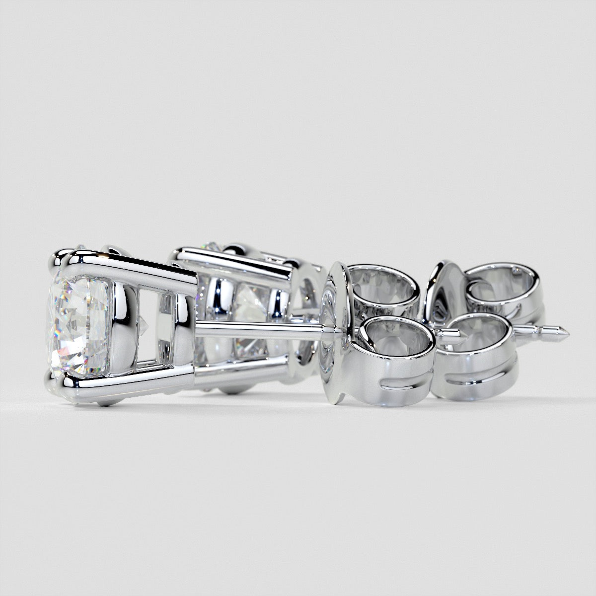 Round Cut Lab Grown Diamond Stud Earrings