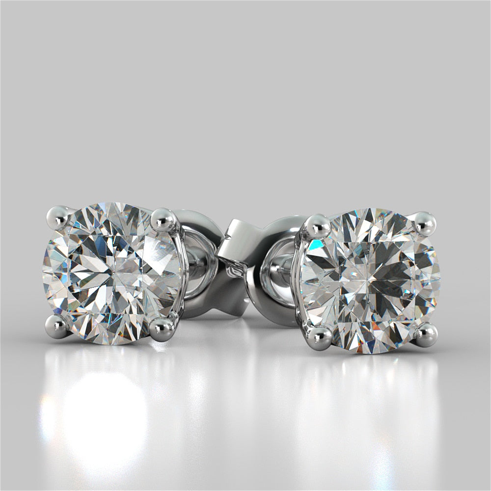 Round Cut Stud Earrings