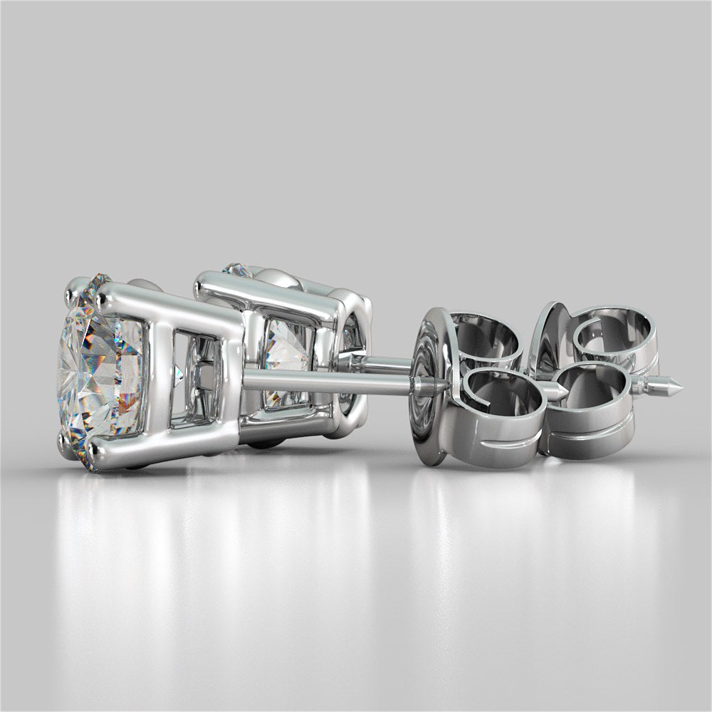 1.0CTW Round Cut Stud Earrings in 14K White Gold (0.50Ct Each)
