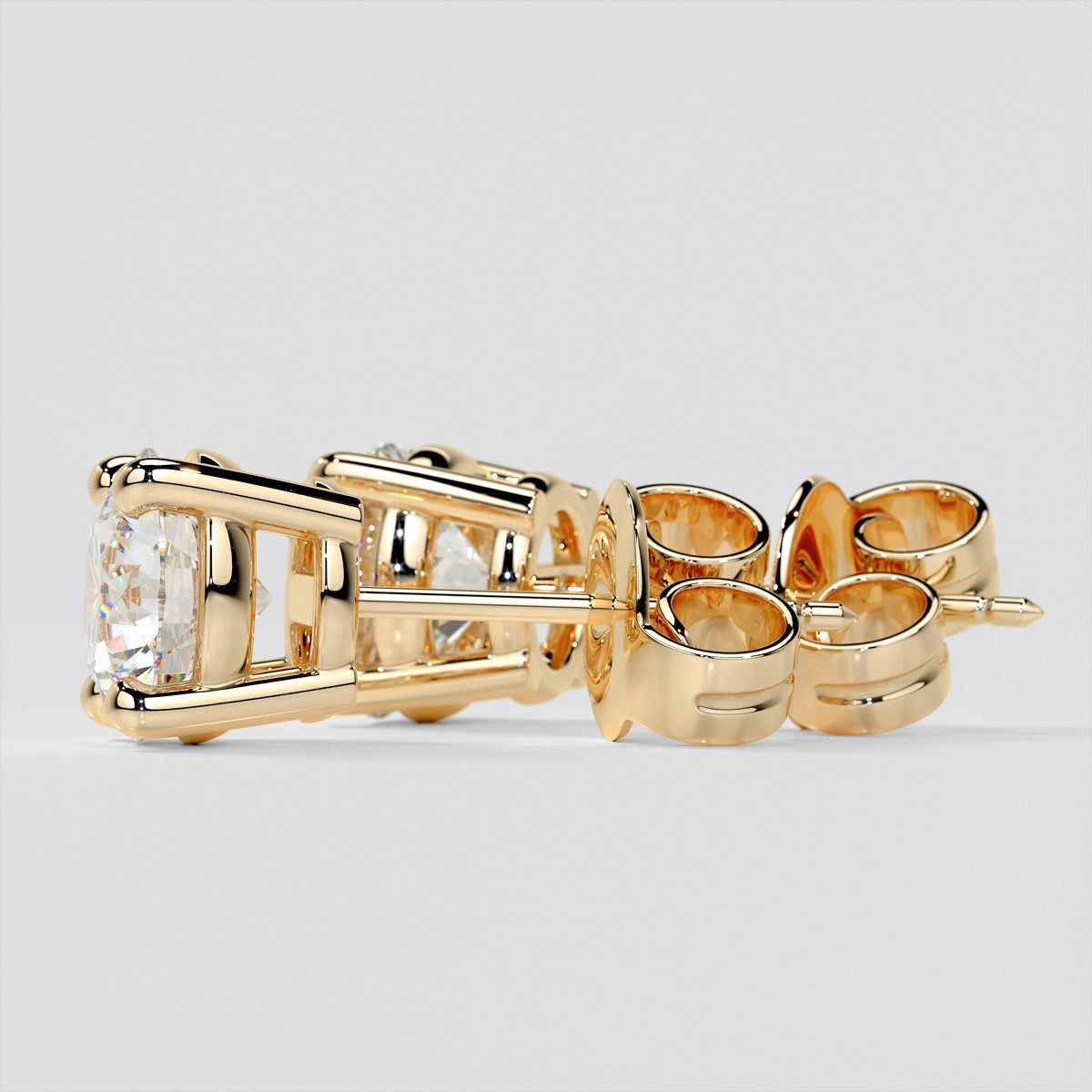 Round Cut Lab Grown Diamond Stud Earrings