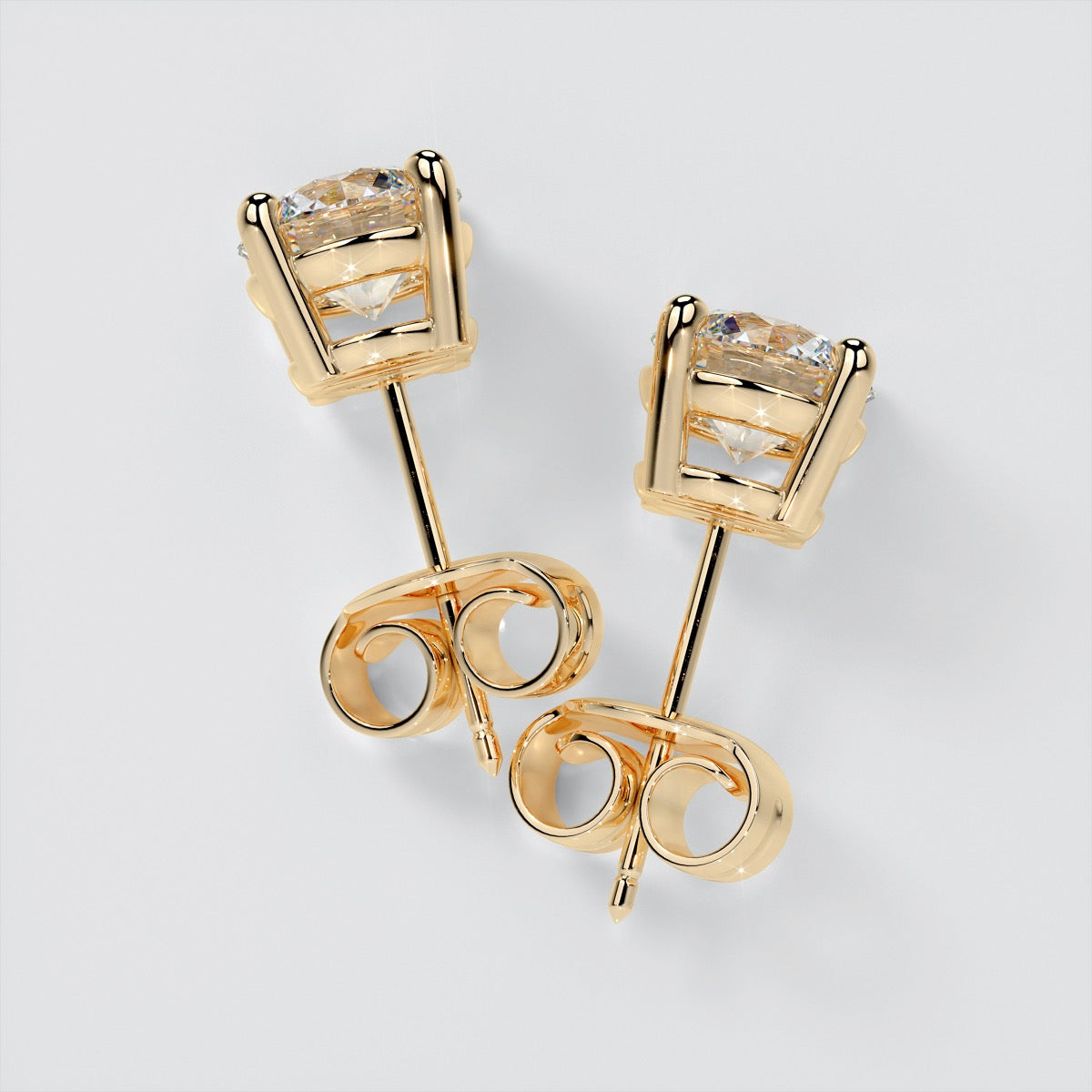 Round Cut Lab Grown Diamond Stud Earrings