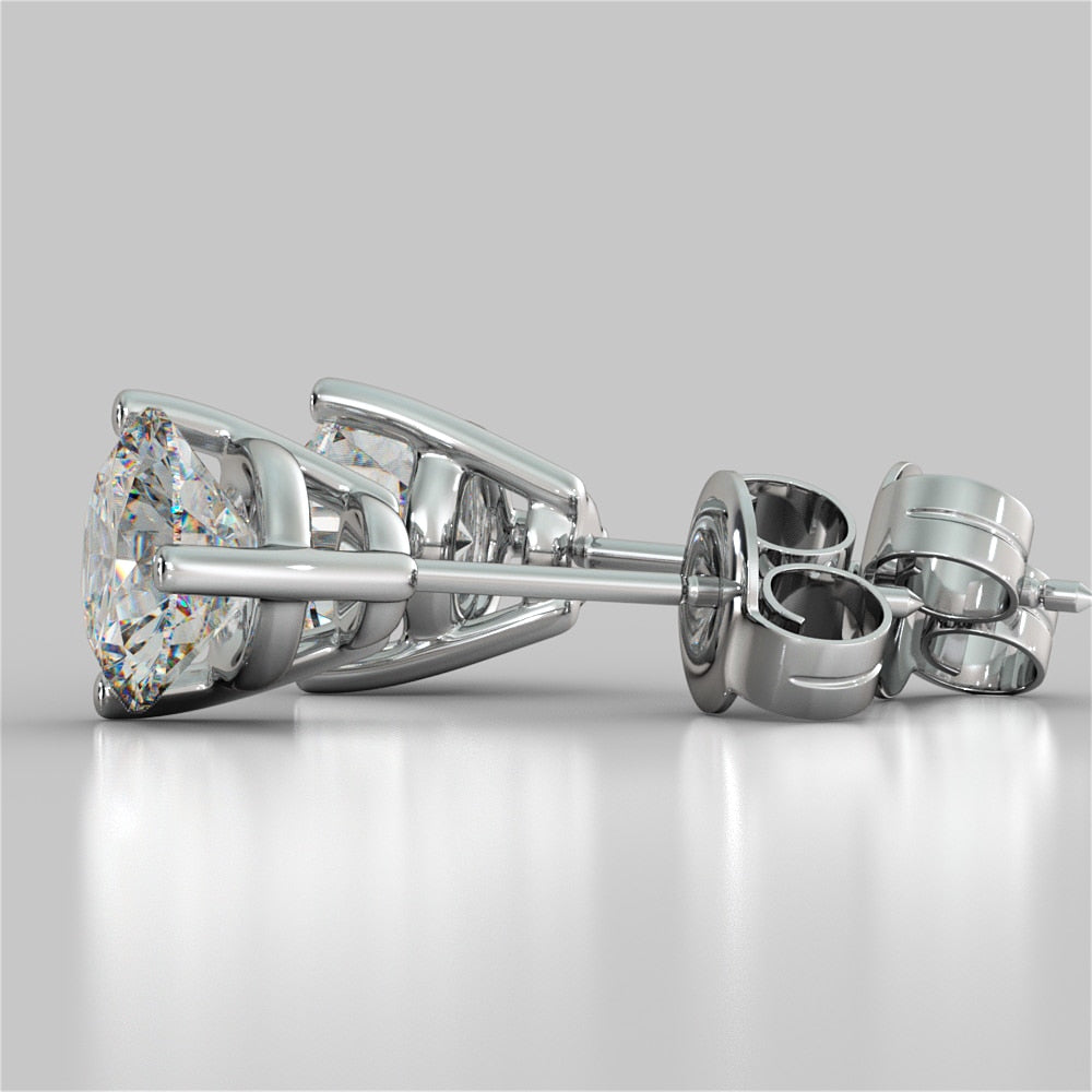 Lab Grown Diamond Martini Style Round Cut Stud Earrings