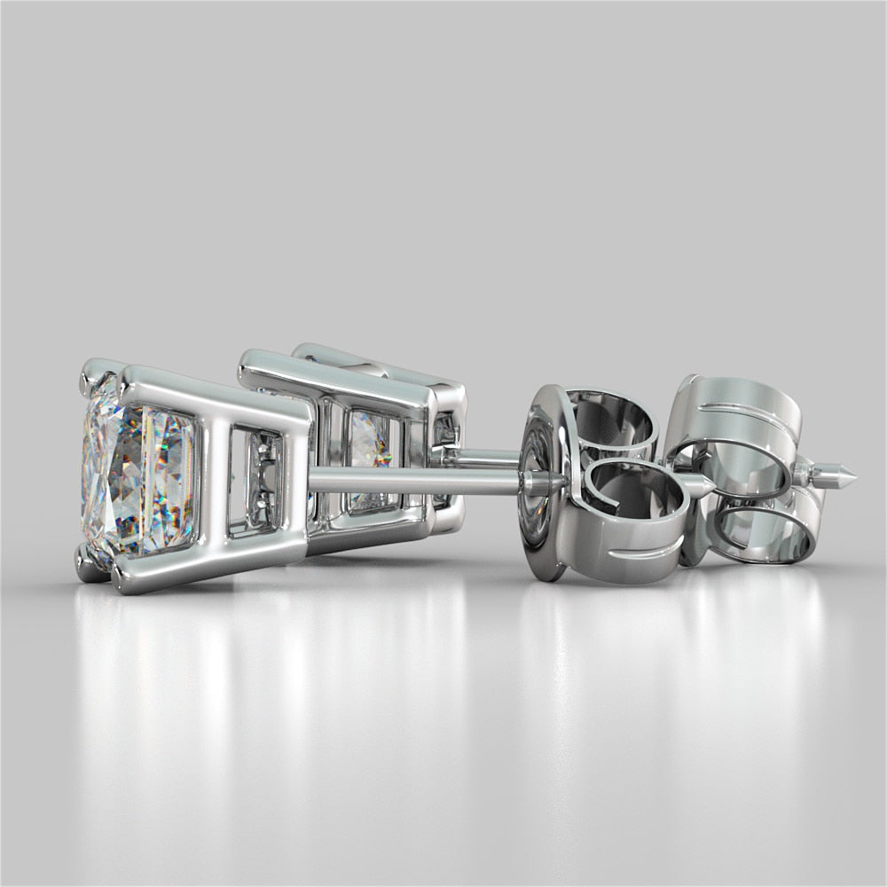Princess Cut Stud Earrings – Sold as a Pair