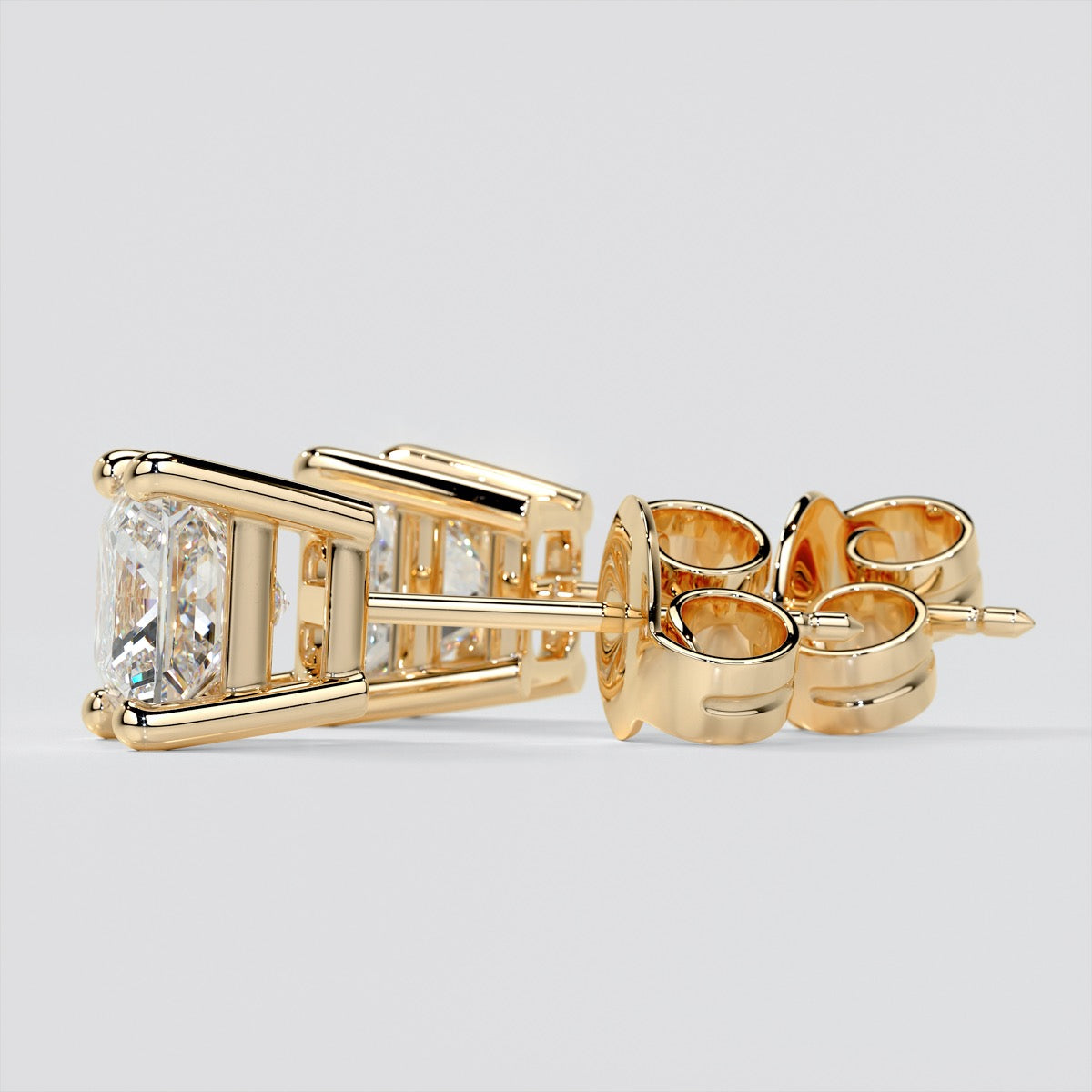 Princess Cut Stud Earrings – Sold as a Pair