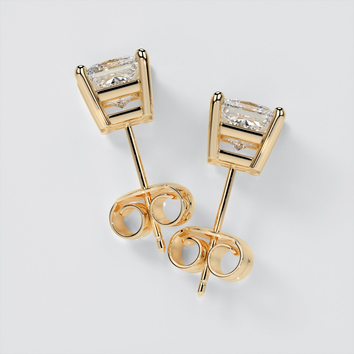 Princess Cut Stud Earrings – Sold as a Pair
