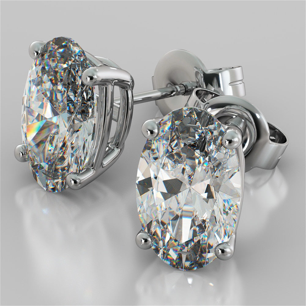 Lab grown Diamond Oval Cut Stud Earrings