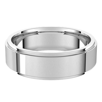 Stepped Edge Comfort Fit Flat Band