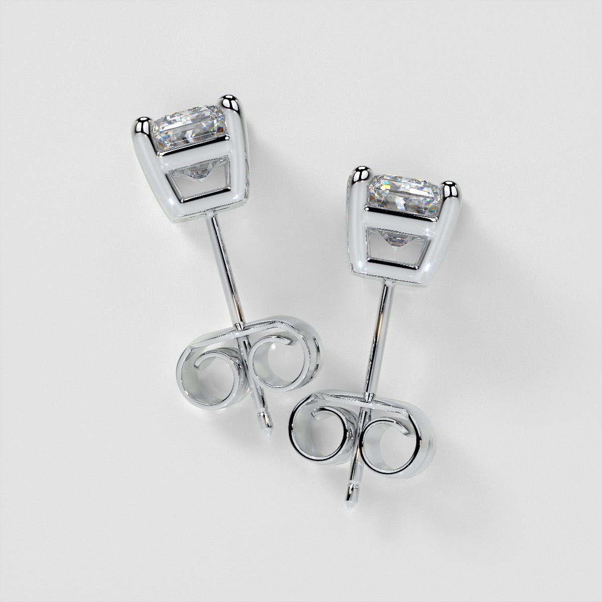 Lab Grown Diamond Emerald Cut Stud Earrings – Sold as a Pair
