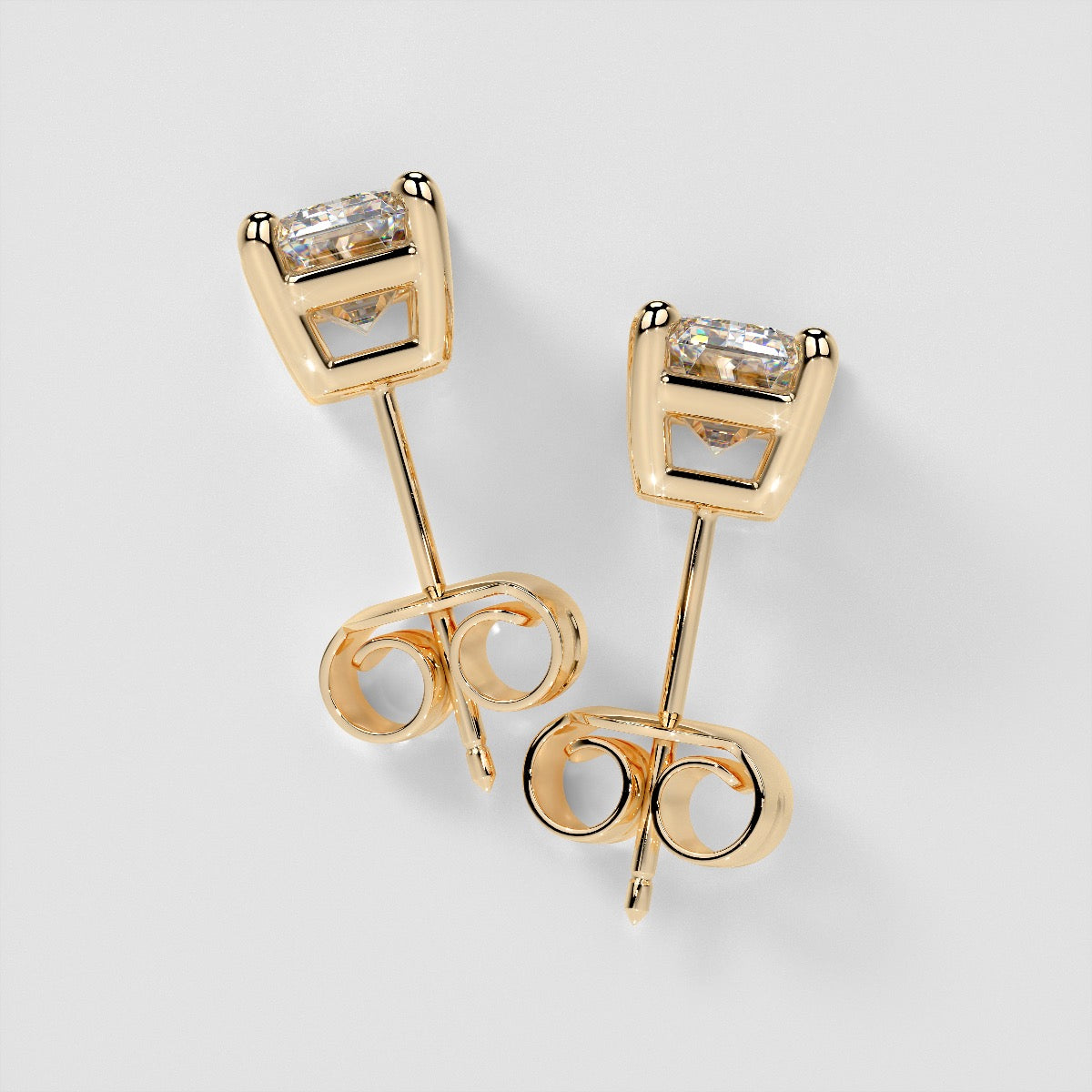 Lab Grown Diamond Emerald Cut Stud Earrings – Sold as a Pair