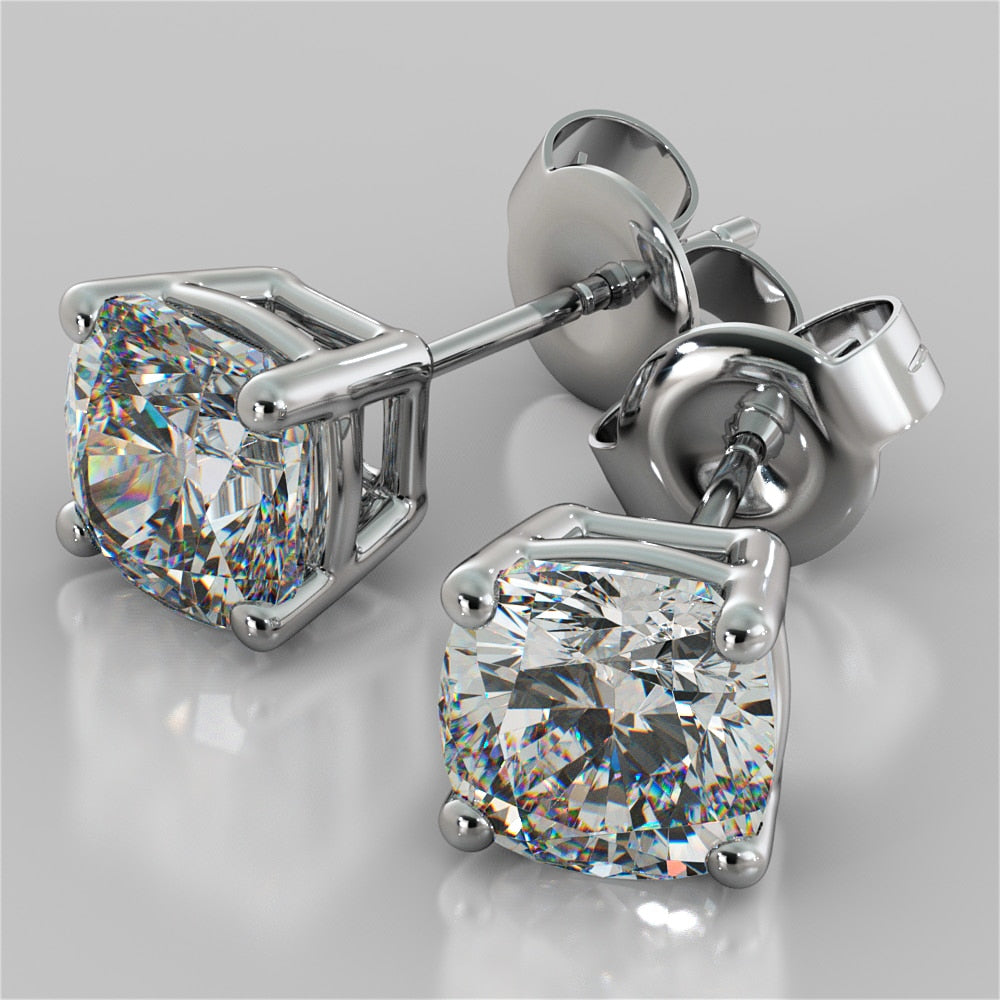 Lab Grown Diamond Cushion Cut Stud Earrings