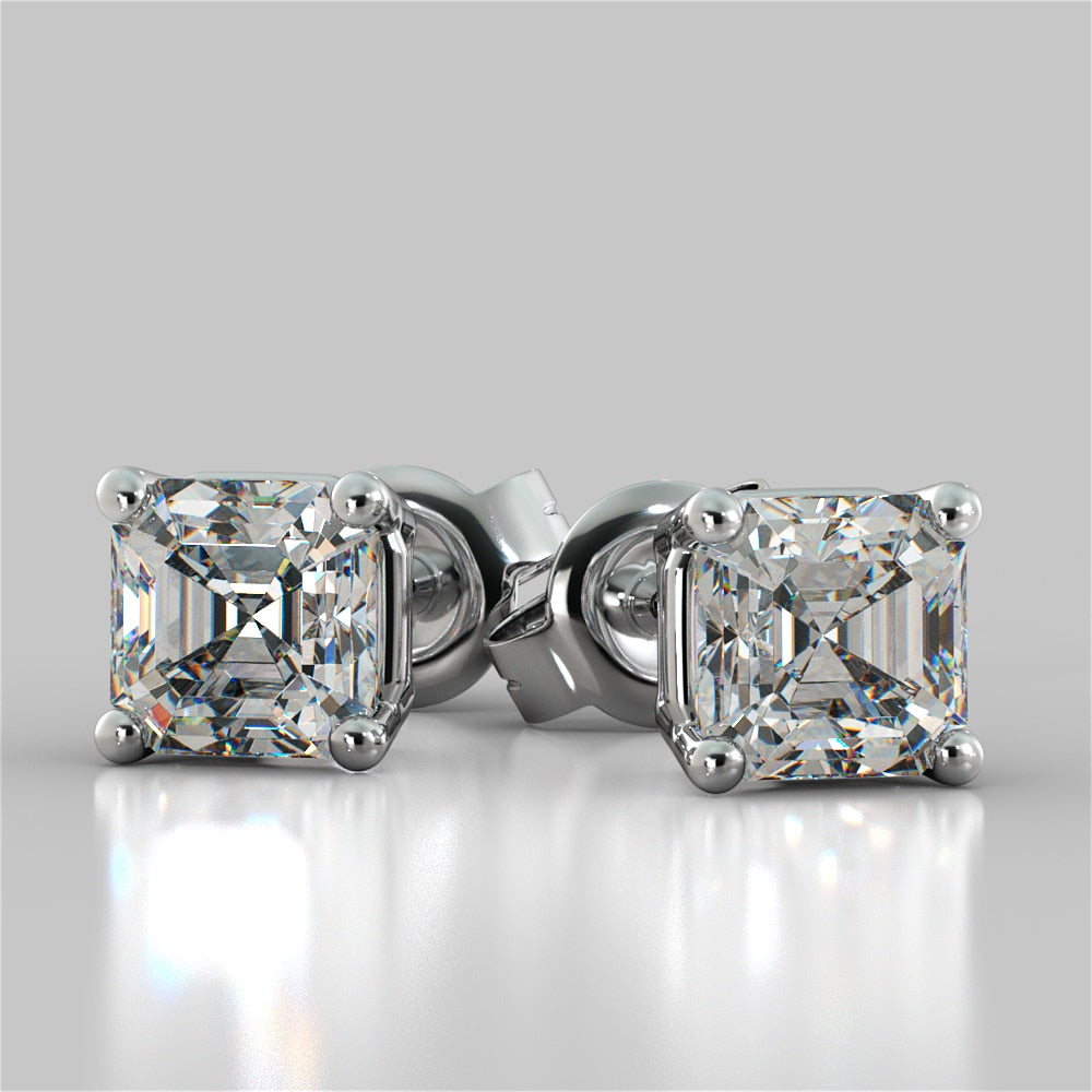 Asscher Cut Stud Earrings