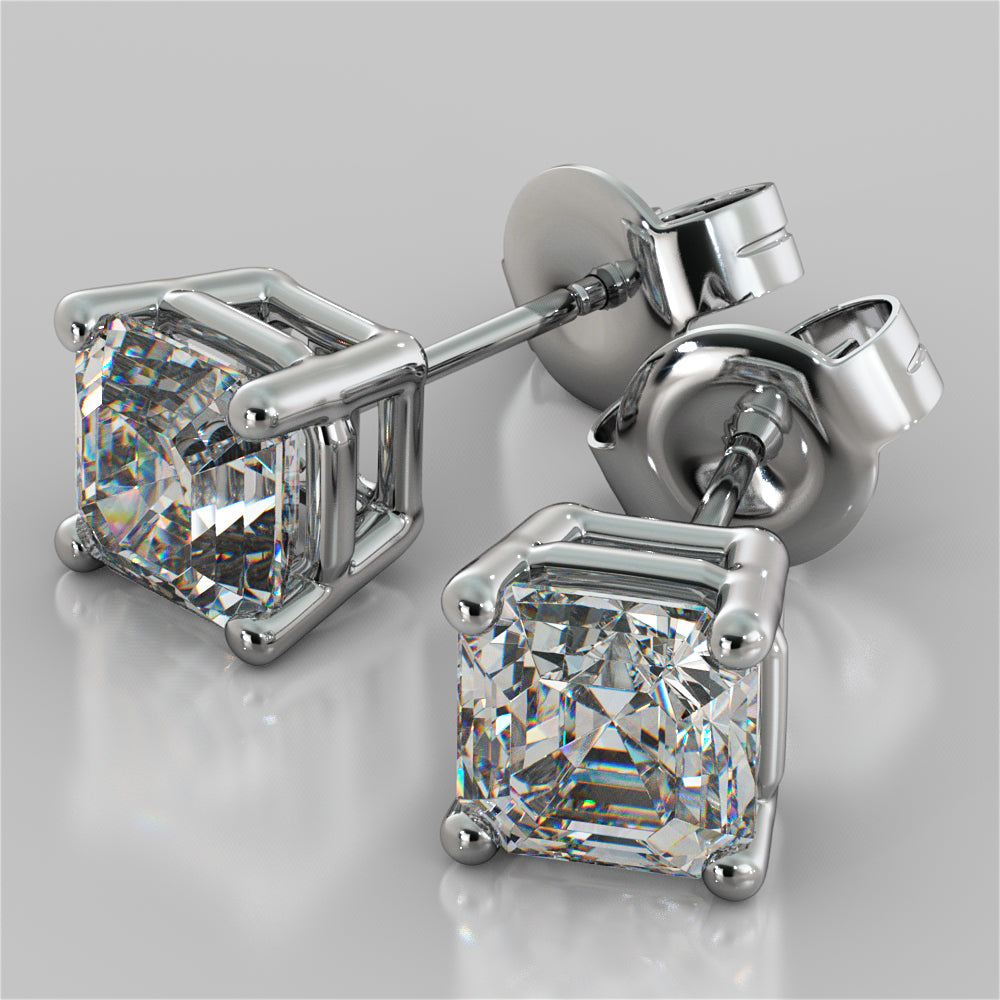 Lab grown Diamond Asscher Cut Stud Earrings