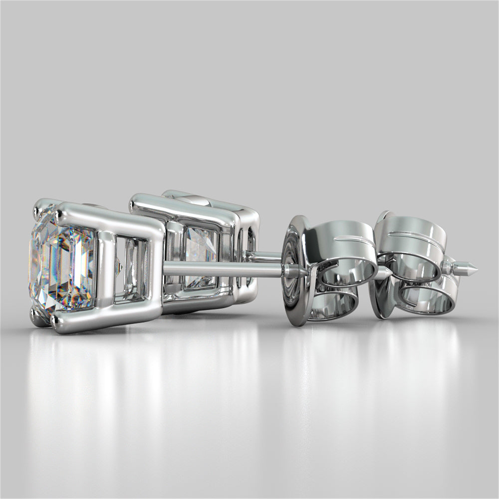 Lab grown Diamond Asscher Cut Stud Earrings