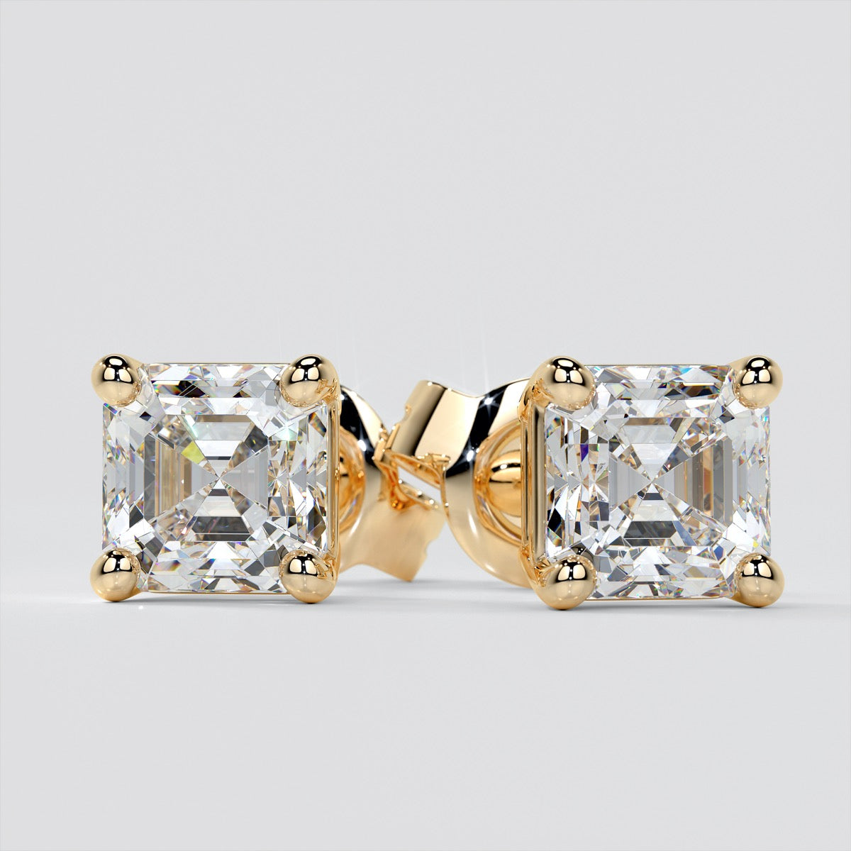 Asscher Cut Stud Earrings