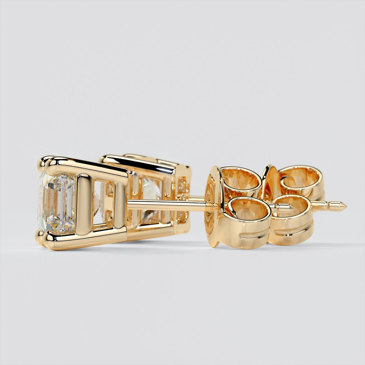 Lab grown Diamond Asscher Cut Stud Earrings