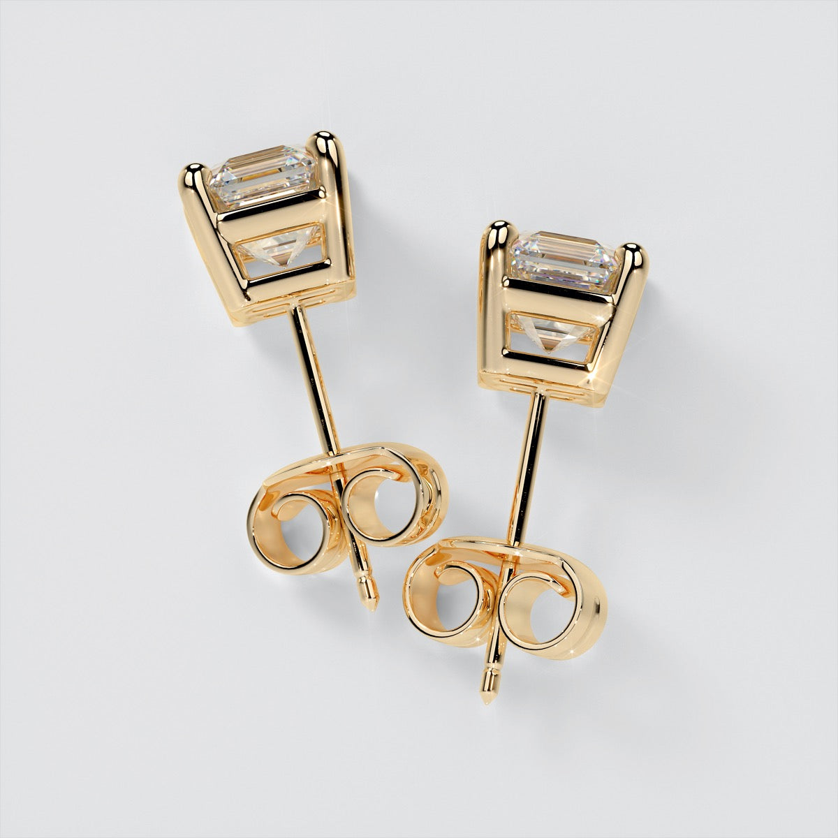 Lab grown Diamond Asscher Cut Stud Earrings