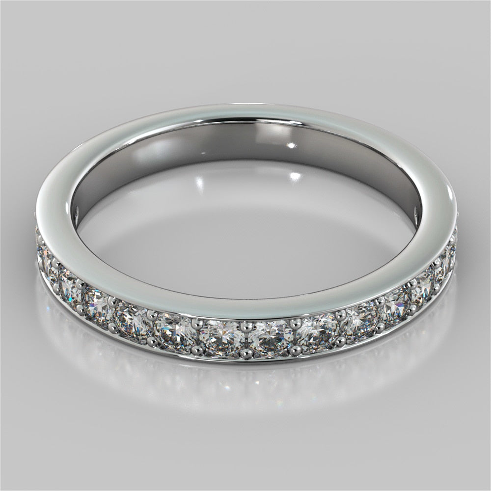 Cushion Cut Cathedral Style Channel Engagement Ring With Accents