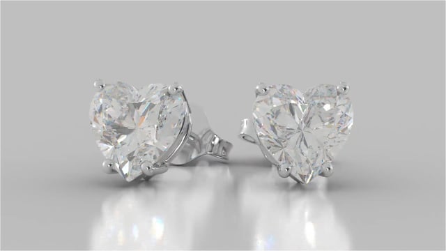 Lab Grown Diamonds Heart Shape Stud Earrings