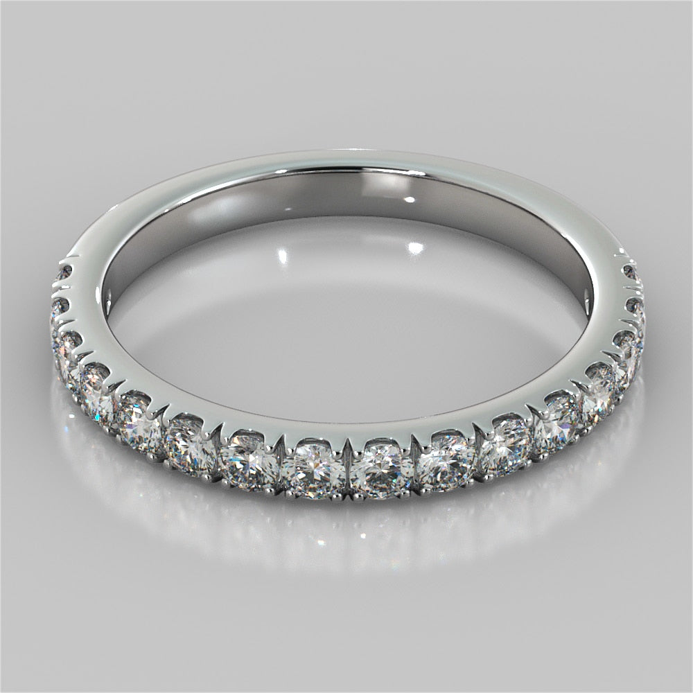 3.0Ct Lab Grown Diamond Emerald Cut Cathedral Scallop Style Engagement Ring With Accents VS1 - E Color