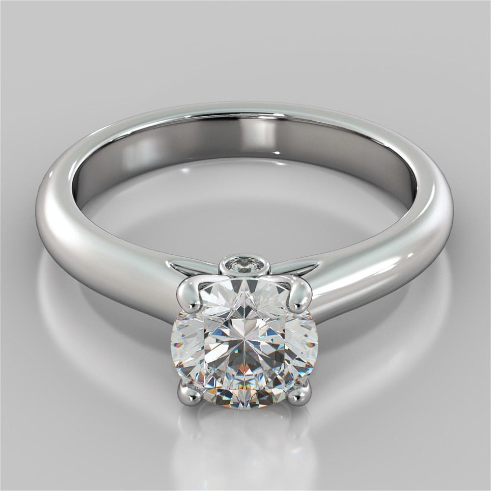 Round Cut Cathedral Wedding Set With Side Accents