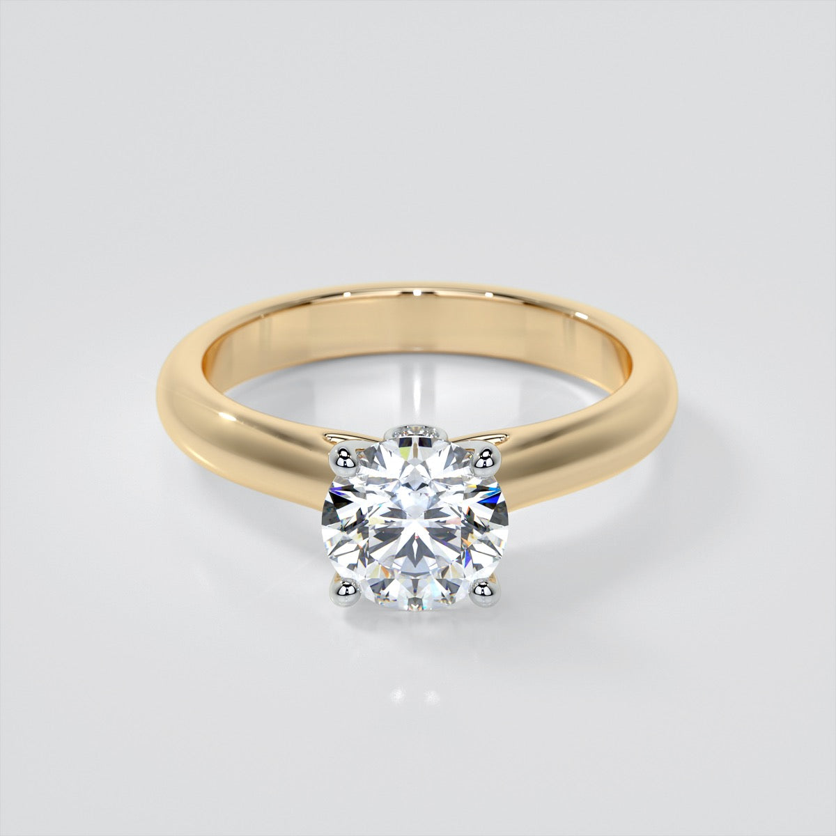 Round Cut Cathedral Wedding Set With Side Accents