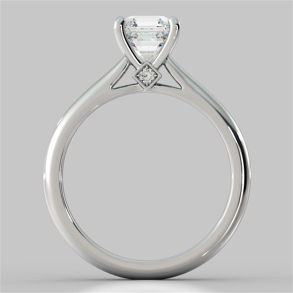 Asscher Cut Cathedral Wedding Set With Accents