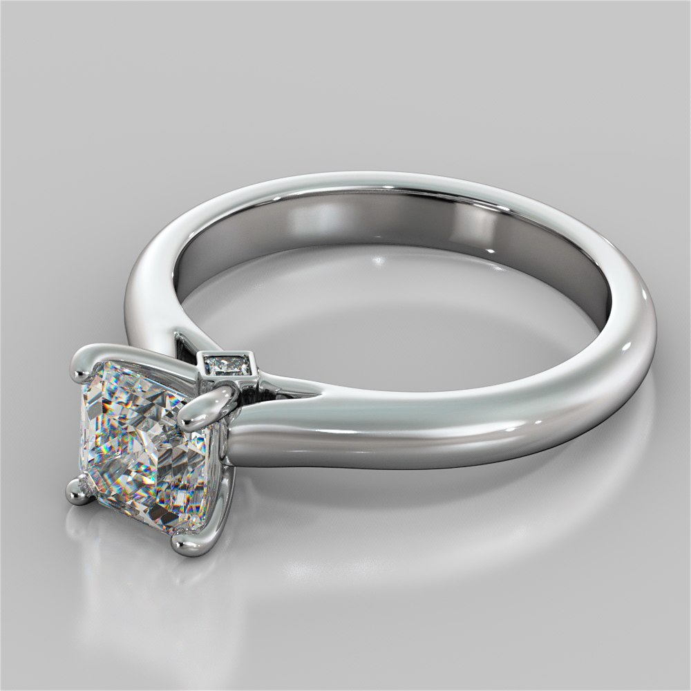 Asscher Cut Cathedral Wedding Set With Accents