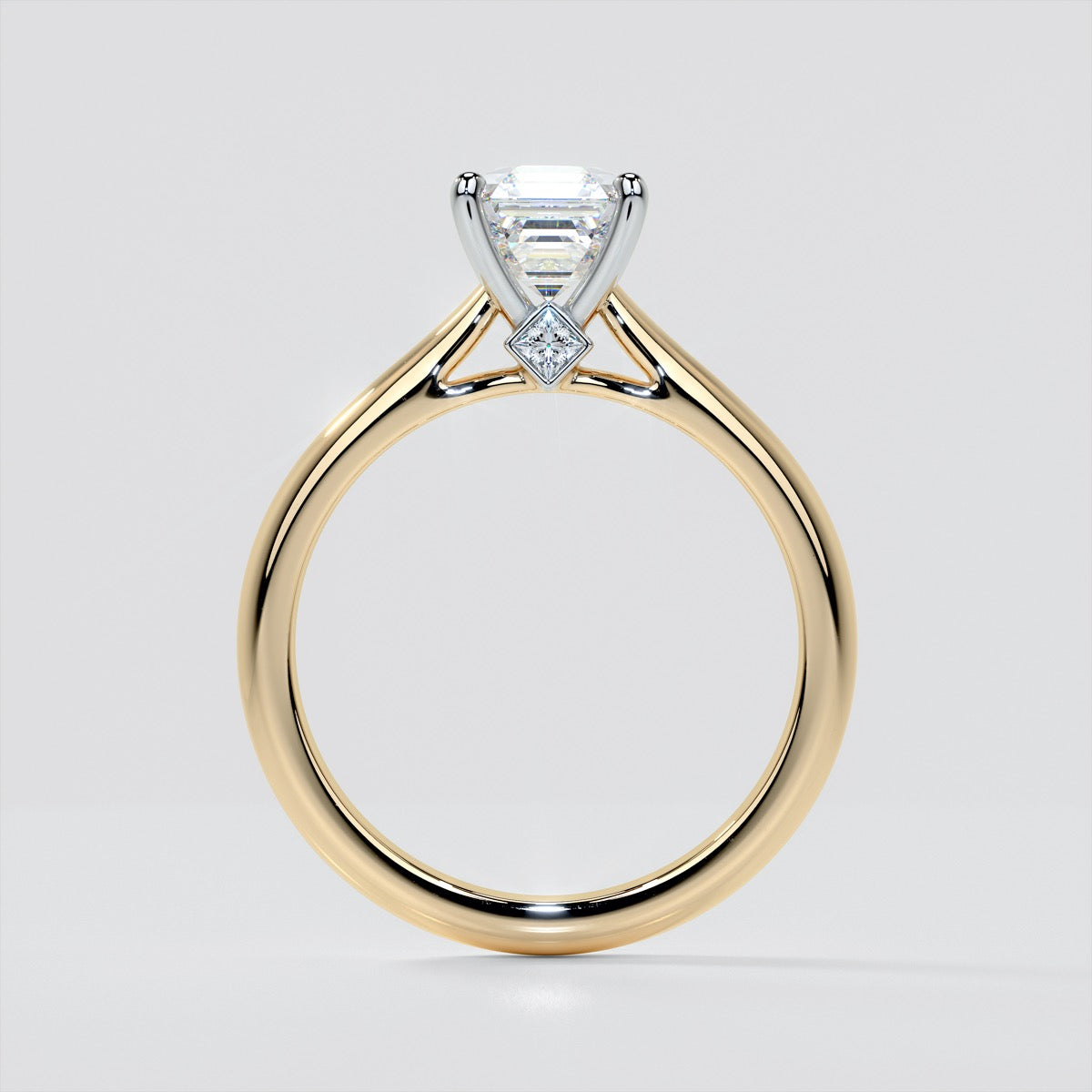 Asscher Cut Cathedral Wedding Set With 2 Matching Bands