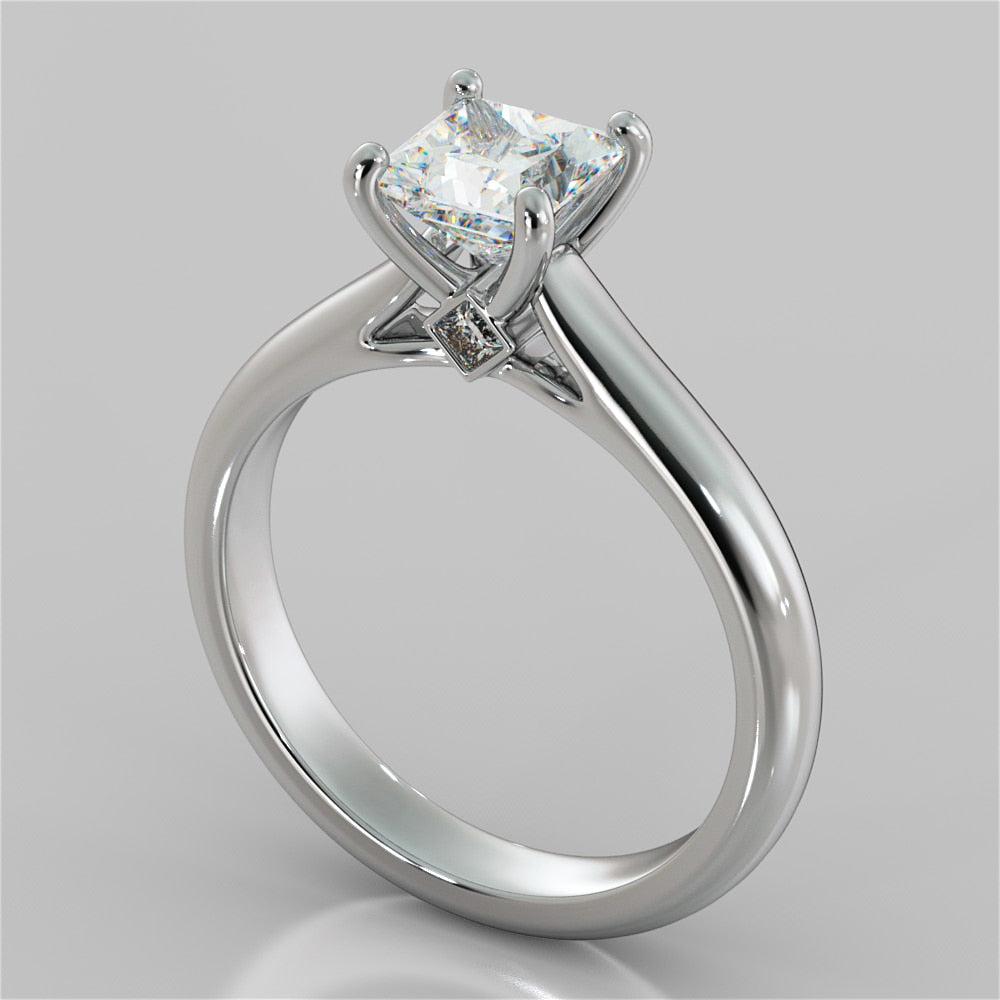 Princess Cut Cathedral Wedding Set With Accents