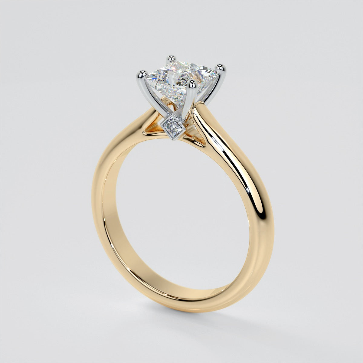 Princess Cut Cathedral Wedding Set With 2 Matching Bands