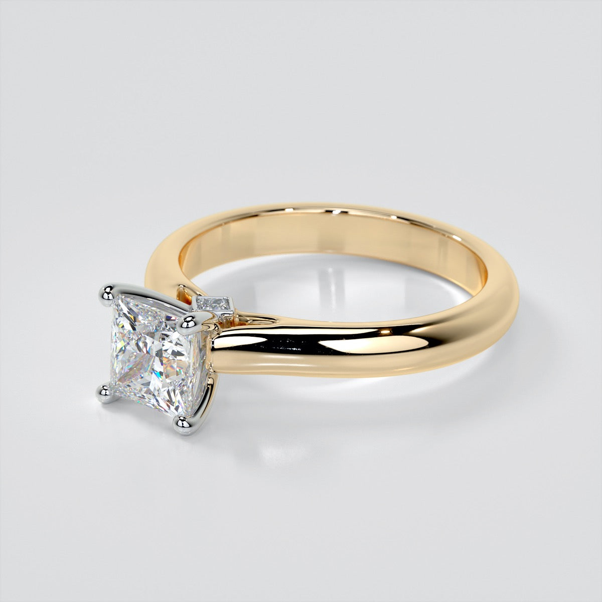 Princess Cut Cathedral Wedding Set With 2 Matching Bands