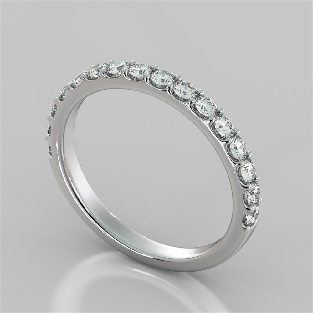 Lab Grown Diamond Round Cut Cathedral Style Engagement Ring With Side Accents