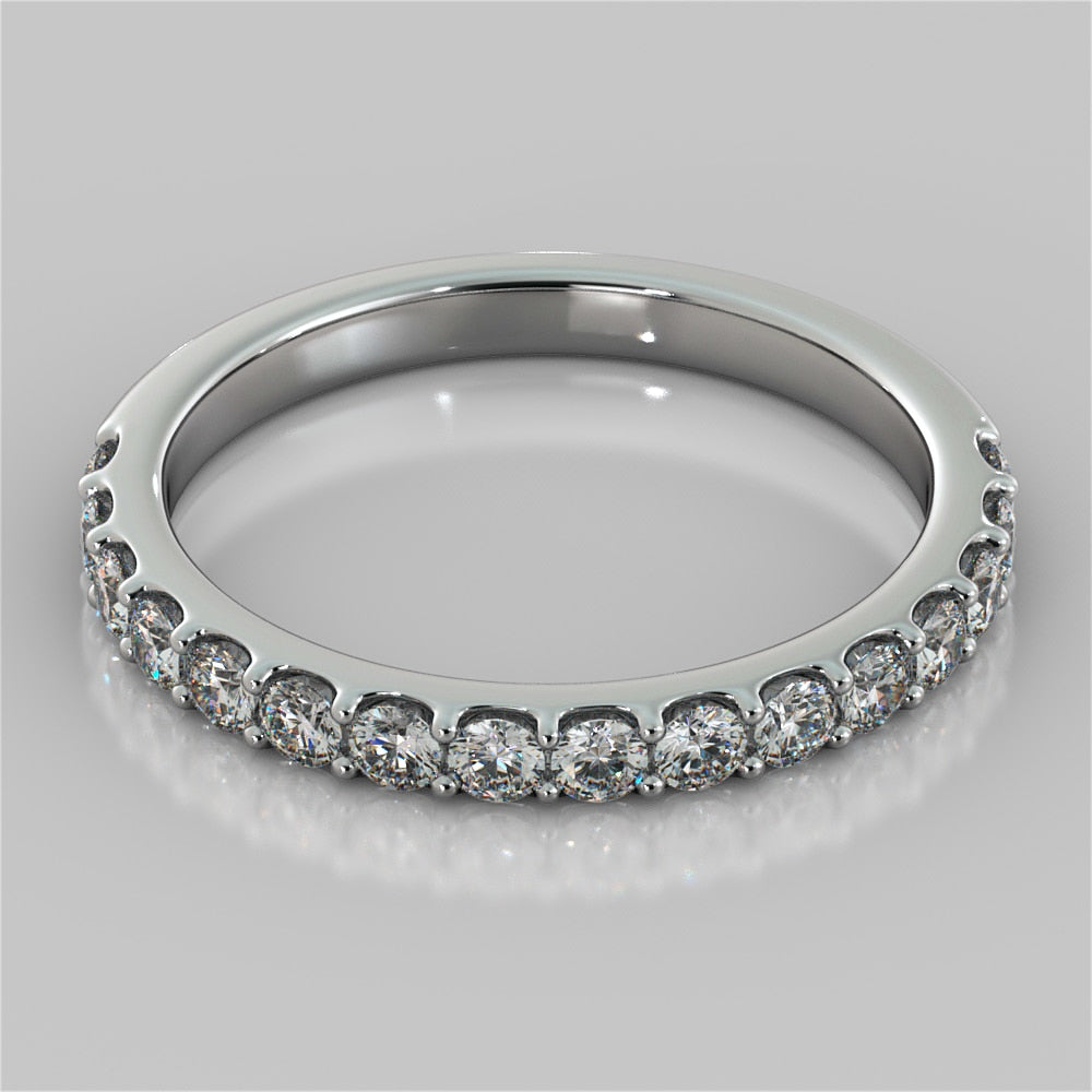 Round Cut Scallop Style Wedding Band