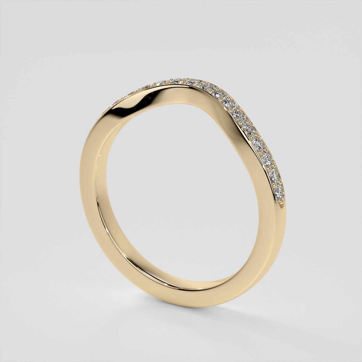 Round Cut Contoured Wedding Band
